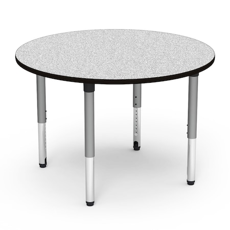 Virco 48 in. W, 48 in. L, 24-32 in. H, Grey Nebula Top / Black Edge 5048RADJ